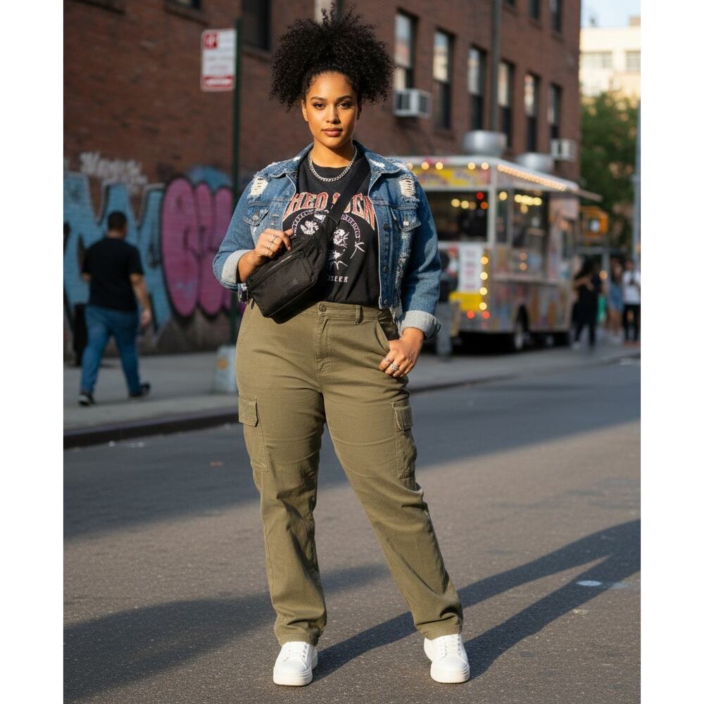 Asos green straight leg cargos size 16 tall